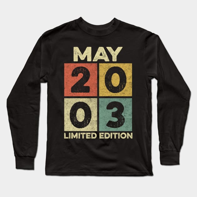 19 Year Old 19th Birthday Design for May 2003 born Limited Edition Legend BDay Gift Long Sleeve T-Shirt by mahmuq